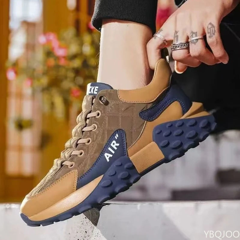 Large Size Spring and Autumn New Thick Sole Height Increasing Casual Men's Shoes Niche Trend Versatile Flat Sports Men's Shoes