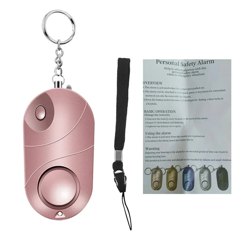 Personal Alarm Safe Sound Emergency Self-Defense Security Alarm   Women's Wolf Guard Keychain LED Flashlight For Women Girls Kid