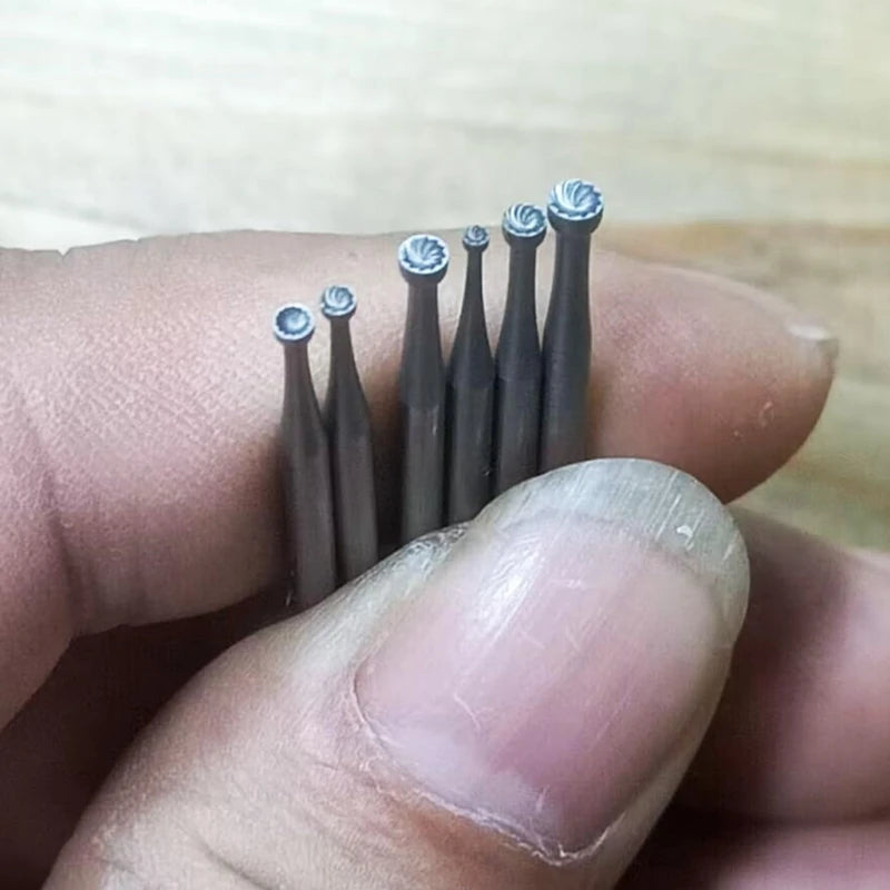 Round Cup Burr 3/32Inch Shank Jewelry Making Burs Wire Rounder Bits Silver 6Piece
