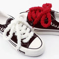 Gradient Pastel Fluffy Plush Shoelaces Wide Flat Fuzzy Shoe Laces Soft Thick Shoestrings for Canvas Sneakers Casual Cute Sweet