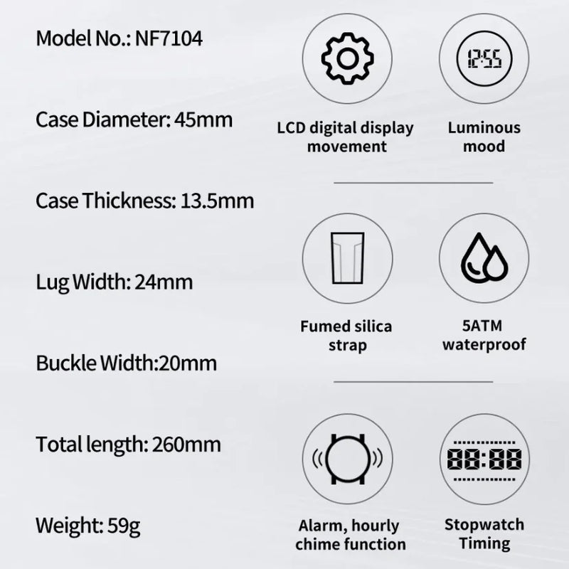 New Original Men Electronic Watches Simple Trend Wild Silicone Strap Wristwatches for Man 5ATM Waterproof - Visuel 3 | SAMAG
