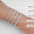 Dainty Full Moissanite Tennis Bracelet 18k Gold Plated 925 Sterling Silver D Color Lab Created Diamond Bracelet for Women Men