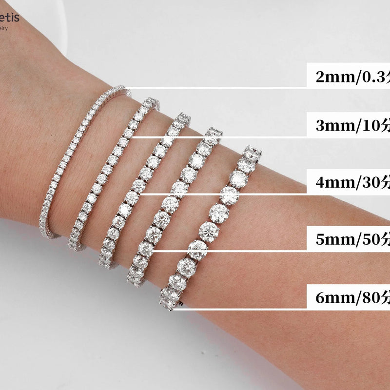 Dainty Full Moissanite Tennis Bracelet 18k Gold Plated 925 Sterling Silver D Color Lab Created Diamond Bracelet for Women Men