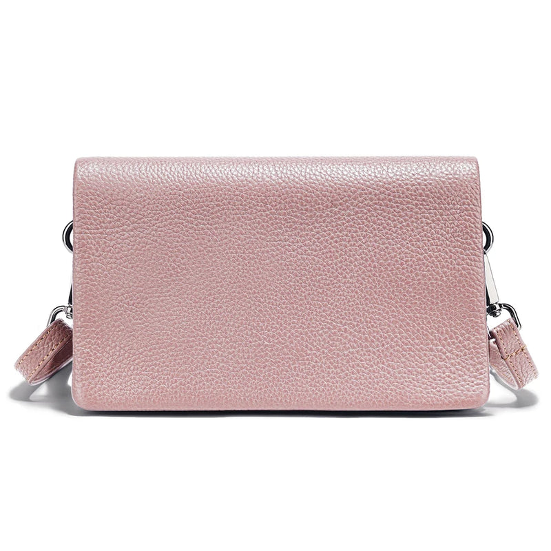 Zency New Soft Plain Color Leather Bag Multiple Pockets Women's Bag Genuine Leather Shoulder Crossbody Versatile Commuting Bag