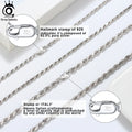 ORSA JEWELS Genuine 925 Sterling Silver Rope Chain Necklace Unisex 1mm 2mm 3mm Italian Twist Rope Chain Choker Gift 40-60cm SC29