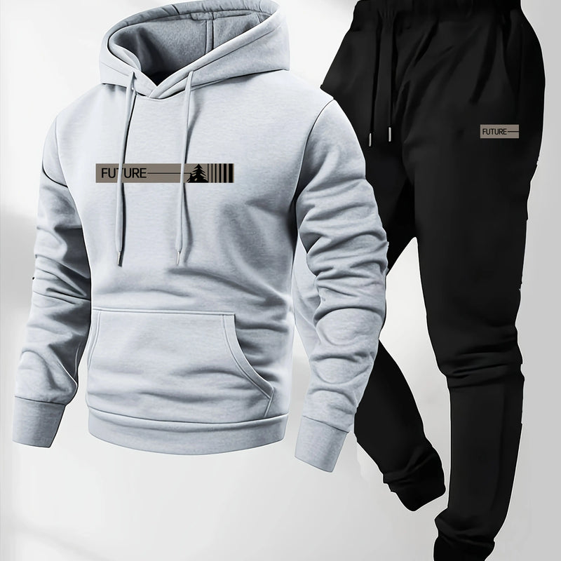 Men's two - piece set casual long - sleeved hooded sweatshirt and sports pants outfit suitable for winter - View 7 | SAMAG