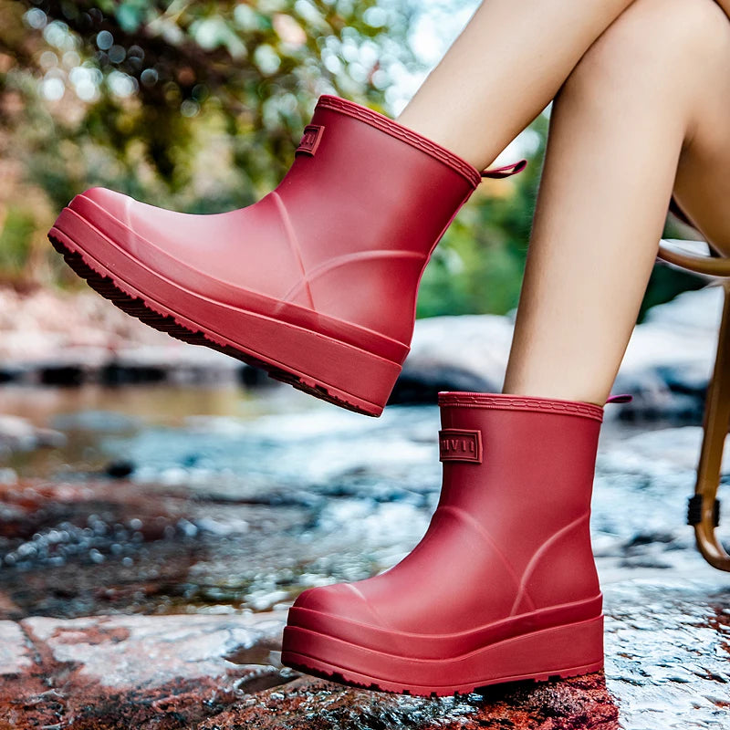 Men Women's casual rain boots Four Season lightweight waterproof anti-slip outdoor fishing shoes couple comfort garden rain shoe
