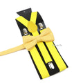 Fashion Men Kids Suspender Bowtie Sets For Wedding Party Festival Gift Brown Khaki Elastic Y - back Straps - Visuel 7 | SAMAG