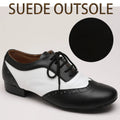 Latin Dance Men's Shoes Soft Sole Black White Modern Men's Plus Size Salsa Tango Jazz Sneakers Suede Rubber Outsole Dance Shoes