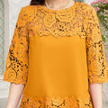 ZANZEA Elegant Lace Patchwork Blouse Summer Tops - View 6 | SAMAG