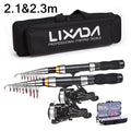 Lixada Fishing Rod Reel Combo Full Kit with 2.1m 2.3m Telescopic Fishing Rods 2PCS Spinning Reels Set Fishing Equipment 2024