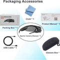 FPV WiFi Action Camera Sunglasses 1080P  Wireless POV Bodycam for Sports Cycling Vlog Video Recording