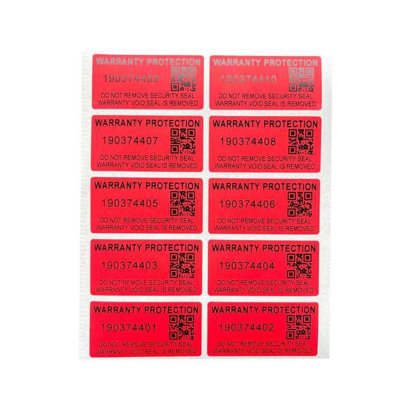 100pcs security seal warranty sticker Anti-counterfeiting seal Tear invalid label serial number QR code sticker 40X20mm