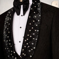 Suit For Man Black Tuxedo Set, Wedding Groom Suit, Two Piece Jewelry Ornament Tuxedo, Party For Men, Prom Men's Suit