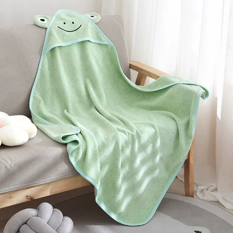 Hooded Baby Bath Towel Quick-dry Baby Shower Wrap Infant Bath Cloak