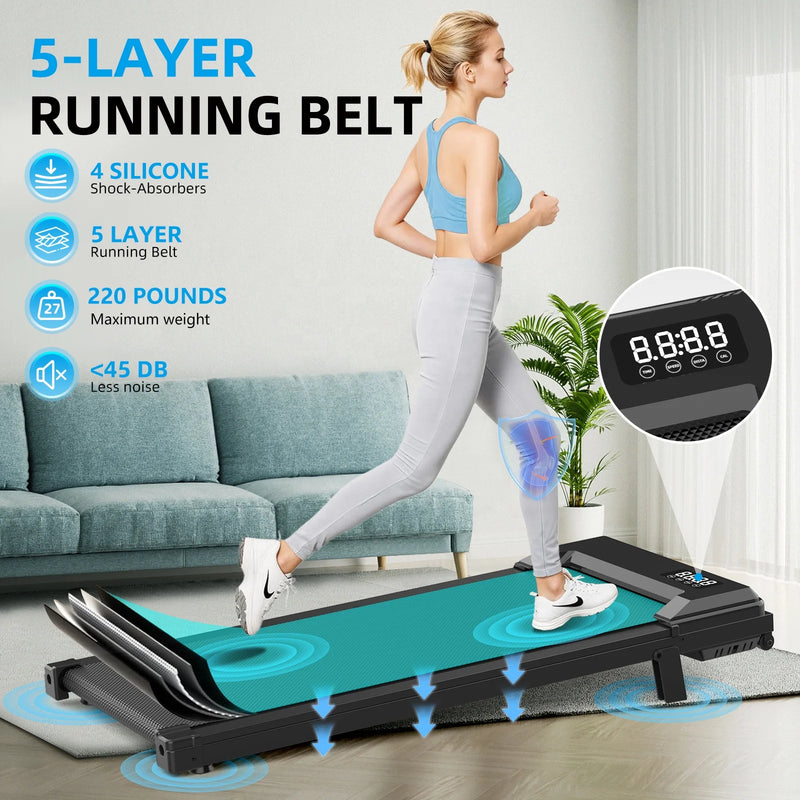 Foldable Under Desk Treadmill Electric Walking Pad, LED - View 3 | SAMAG