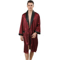 Men Satin Robe Set Loose Bathrobe Gown Long Sleeve 2PCS Sleewear Lapel Robe&Shorts Male Casual Sleep Set Silky Pajamas Set