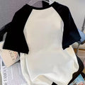 Women's Paris France Letter Print Crew Neck Short Sleeve T Shirt 90s Y2k Korean Style Tee Tops Casual Graphic T-Shirt Clothing