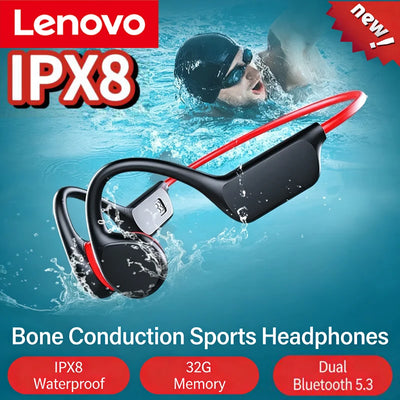 Lenovo Bone Conduction Wireless Headphones IPX8 | SAMAG