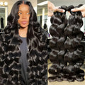 20 30 32 Inch Body Wave Double Weft Human Hair Bundles Remy Hair Extensions Unprocessed Brazilian Hair 1 3 4 Weave Natural Color