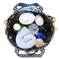 Striped Toiletry Bag Unisex Bathroom Foldable Mesh Toiletry Bag Portable Multifunctional Handheld Bath Bag