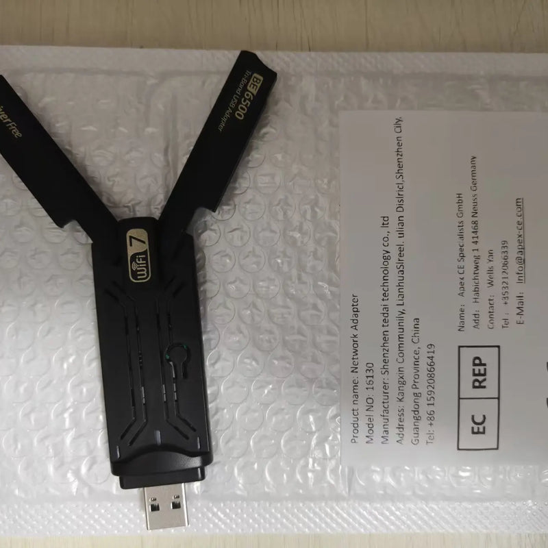 BE6500 WiFi 7 USB Adapter 2.4G/5G/6GHz Tri - band 3.0 Wireless Network Card 6500Mbps 802.11BE For Win10/11 - Visuel 7 | SAMAG