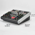 Lomeho 6 Channel Power Mixer 99 Effect Mixing Console with Amplifier Bluetooth USB PC Audio Record 2*100W Sound Table AM-AX6P