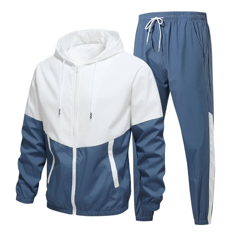 Spring and Autumn Men's Hooded Sports Leisure 2 - piece Sets New Fashion Jacket and Pants Hip Hop Casual - View 3 | SAMAG
