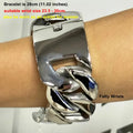 KALEN 43MM Wide 316L Stainless Steel Larger Bracelet for Women Men Punk Shiny Choker Necklace Personalized Party Jewelry