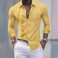 Men's Long Sleeved Shirt, Plaid Printed Casual Summer | SAMAG