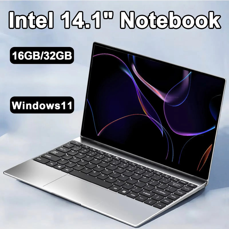14.1" Ultra Slim Lightweight Portable Laptop, Intel Core 6500Y Processor, Windows 11, 16GB 32GB Business Office Notebook Comput