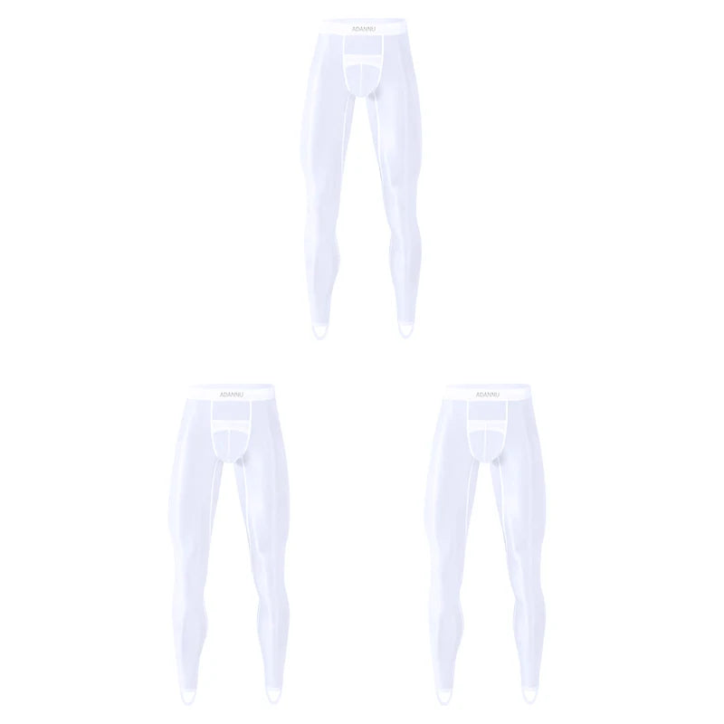 Men Ice Silk Leggings Underwear Ultra Thin Sexy Transparent High Stretch Foot Anti Slip Pants Sports Fitness Bottoms Underpants