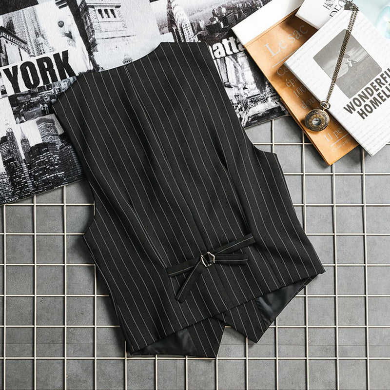 Mens Suit Vest 1920s Mens Vest Slim Fit Formal Business Gangster Waistcoat Striped Tops Cropped Tank Tops 2024 Vests