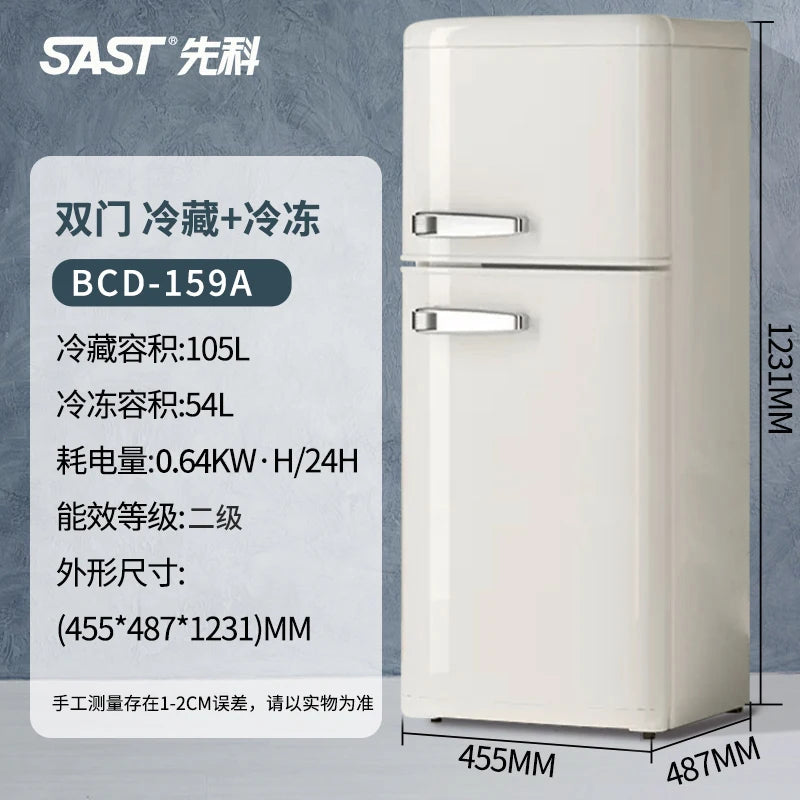 ZMLrefrigerator household mini small refrigerator double door office energy saving power saving bass