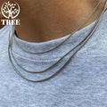 18K Gold Snake Chains Necklace 925 Sterling Silver Men's 1mm 2mm 3mm Chains Jewelry For Women Long Chains Accessories Gifts