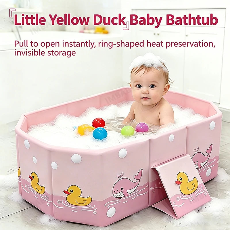 Baby Bath Keep Warm Basin Foldable Bath Basin Easy To Store Simple Bathtub Convenient To Carry for Indoor and Outdoor Travel Use