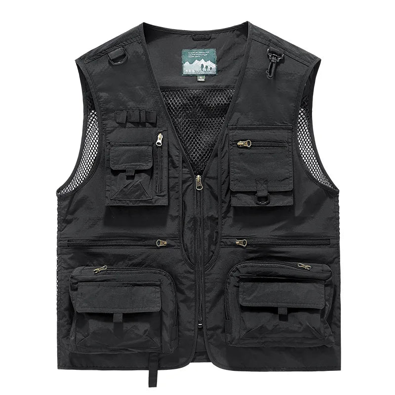 Men's Fishing Vest Breathable Multi Pocket Outdoor Mountaineering Cycling Camping Travel Photography Men's Sports Vest