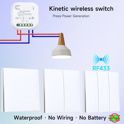 Self-Powered Wireless Light Switch RF433MHz No Battery | SAMAG