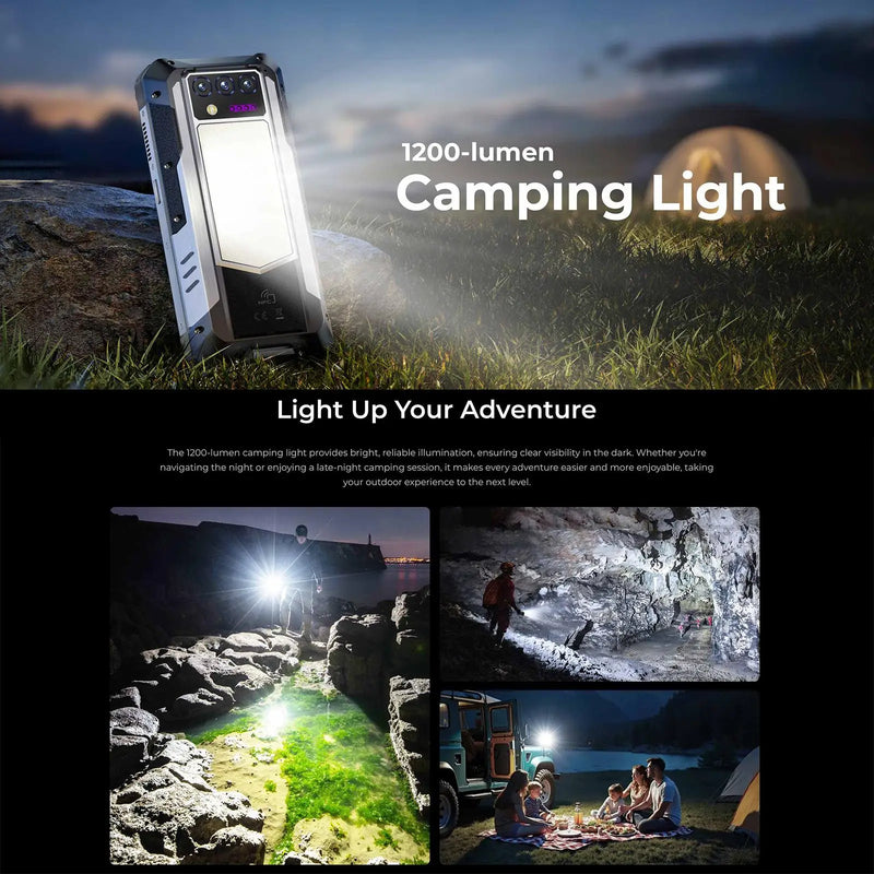 Oukitel WP100 Titan 5G Rugged Smartphone Projector 200MP Camera 33000mAh 66W 16GB+512GB 6.8'' 120Hz Camping Light Android 14 NFC