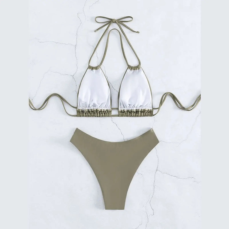 Nylon Solid Bikini Swimwear Sexy Fashion Modelling Design | SAMAG