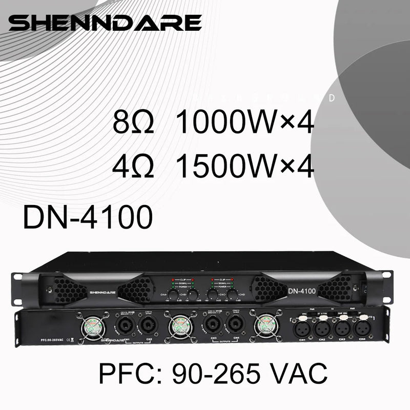 Professional Digital Power Amplifier 4x1800W Class D Audio DJ Pre-Subwoofer Amp 2/4 Channel Line Array Speaker Sound Amplifier