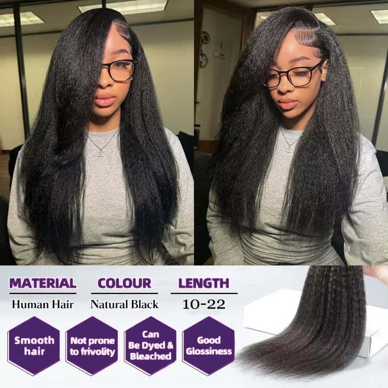 Raw Human Hair Bundles Kinky Straight Brazilian 3 4 Bundles 28 30 Inch Virgin Hair Extension For Women Coarse Yaki Weave Bundles