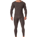 Winter Long Johns Men's Thermal Underwear Thickened Cashmere Silk Base Layer Set  Fleece Warm Pajamas Set Round Neck