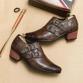 High Heels Men's Formal Shoes 2025 Retro Leather Male Loafers Elegant Men Dress Wedding Shoes Casual Business Oxfords Zapatillas