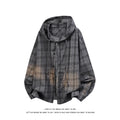 Unisex Plaid Long Sleeve Hooded Shirt Loose Sun | SAMAG