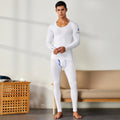 Men's thermal underwear set knitted cotton slim-fitting long johns men's underwear simple solid color XBT-81201
