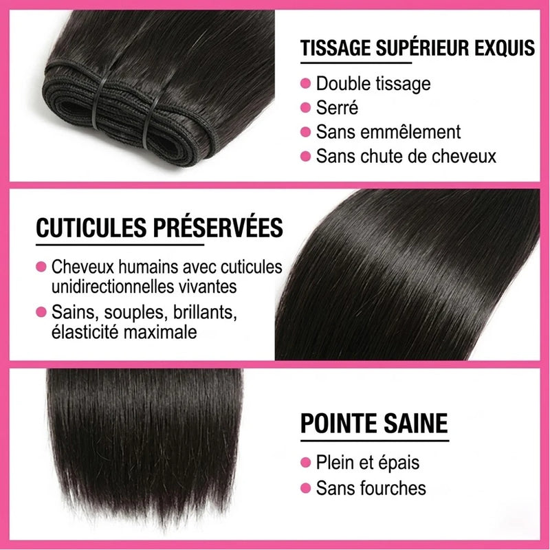 100% Raw Human Hair Weave Extensions 30 32 Inch Bone Straight Vietnamese Hair Bundles 16A Double Drawn Natural Black Color 3 4 Pcs Remy Hair Bundle For Women