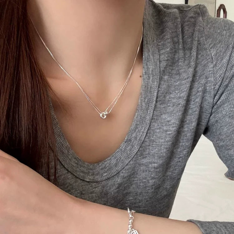 VENTFILLE 925 Sterling Silver Bead Geometry Necklace | SAMAG