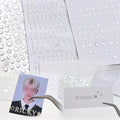 3Pcs  Toploader Decorative Stickers Set - Silver Letters & Starburst Star Design Photocard Accessories for Fans, DIY Planner Scrapbook Stationery, Album Decoration Supplies