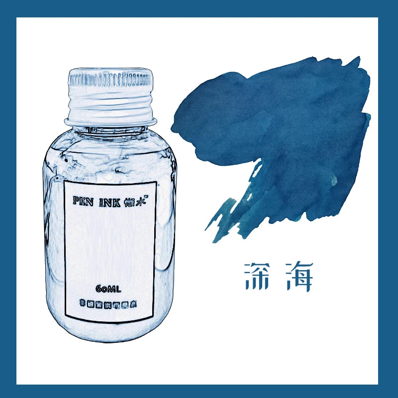 60ml 48Colors Fountain Pen Ink Cartridge Writing Dip Pen Ink Refill Stationery School Supplies For JINHAO HONGDIAN MAJOHN